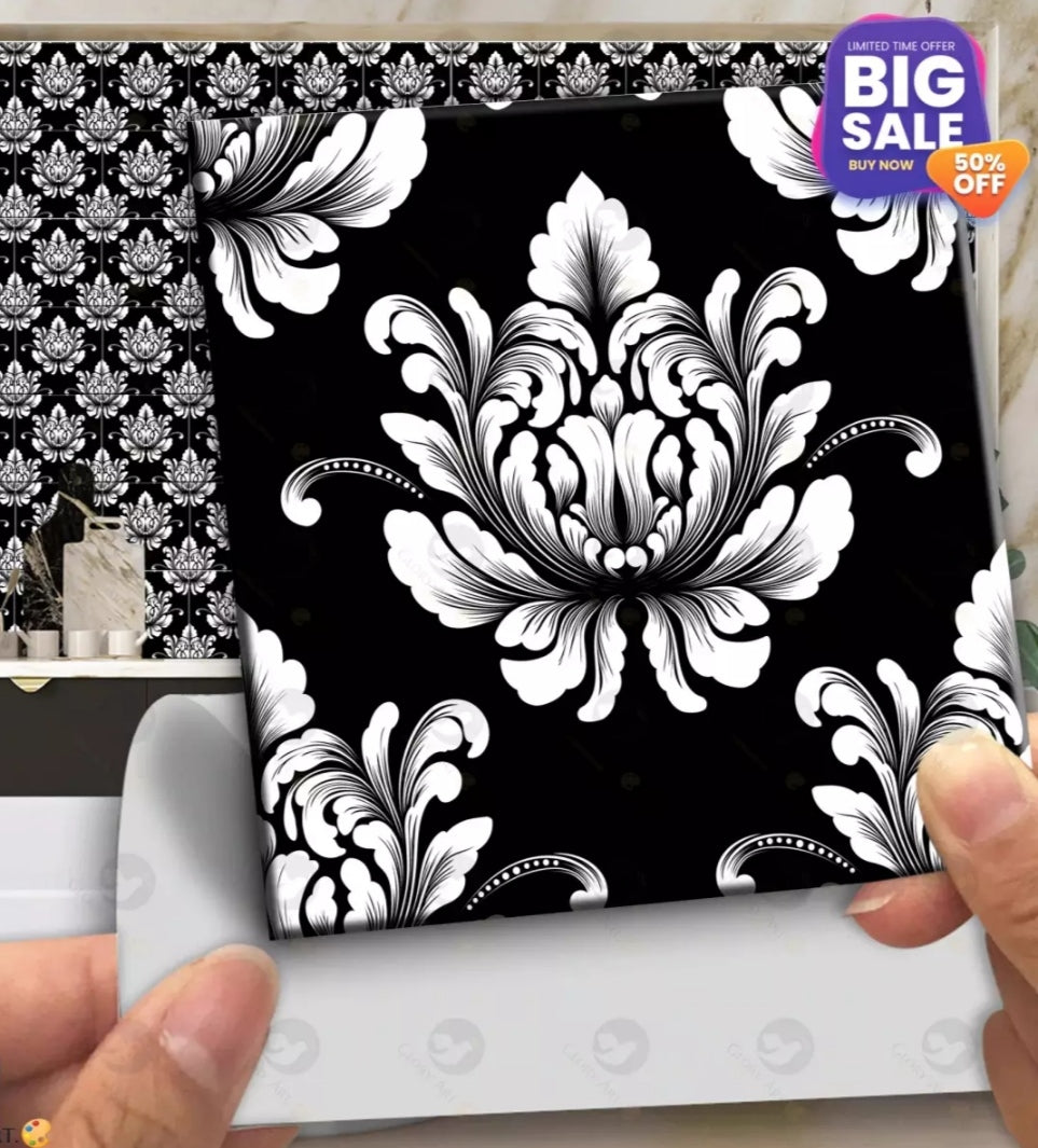 Black and White Pattern Wall & Tile Stickers