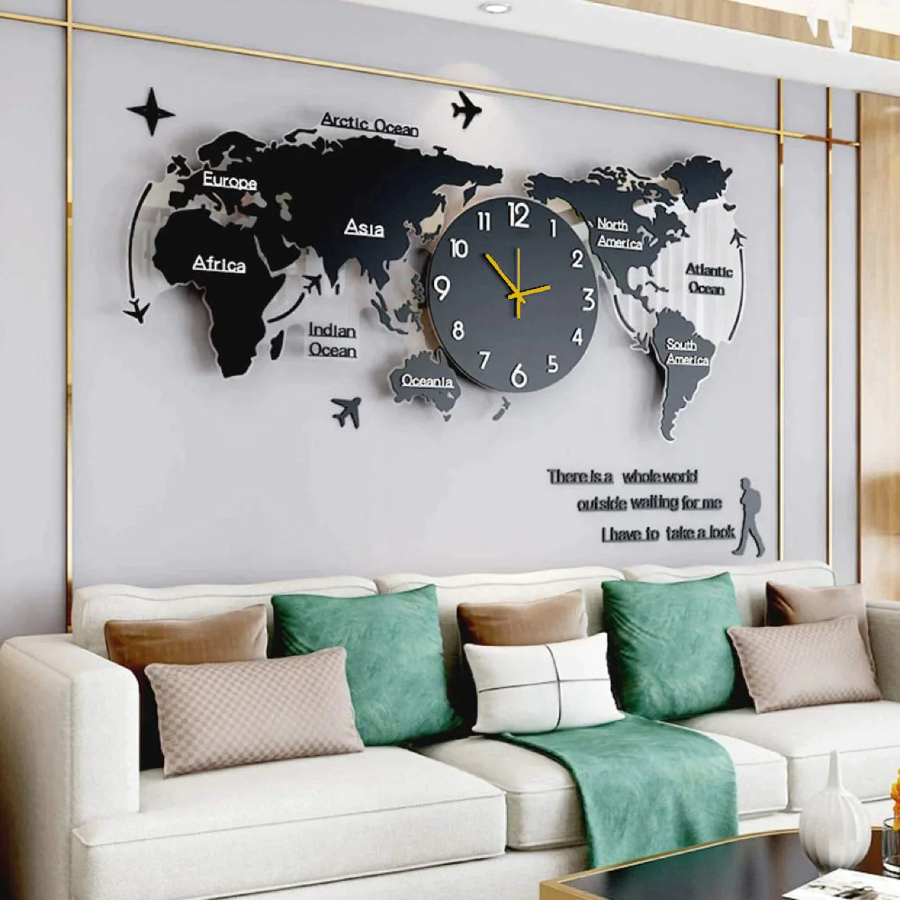 World Map Wall Clock