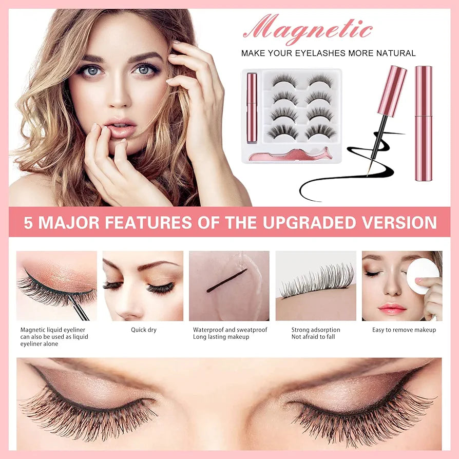 Reusable Magnetic Eyelashes & Eyeliner kit